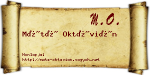 Máté Oktávián névjegykártya